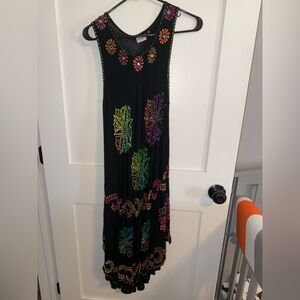 Shoreline Black Dress with Green Accents